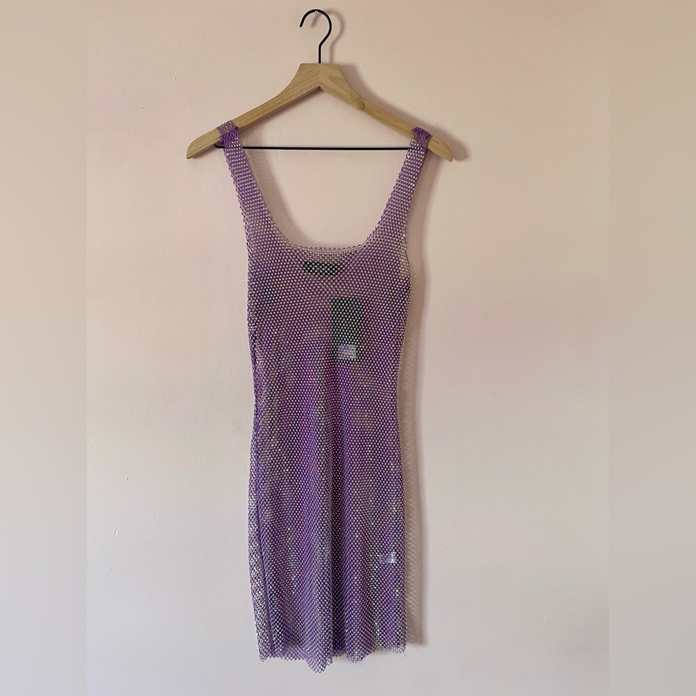 Akira Rhinestone Mesh Dress